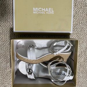Michael Kors white wedges